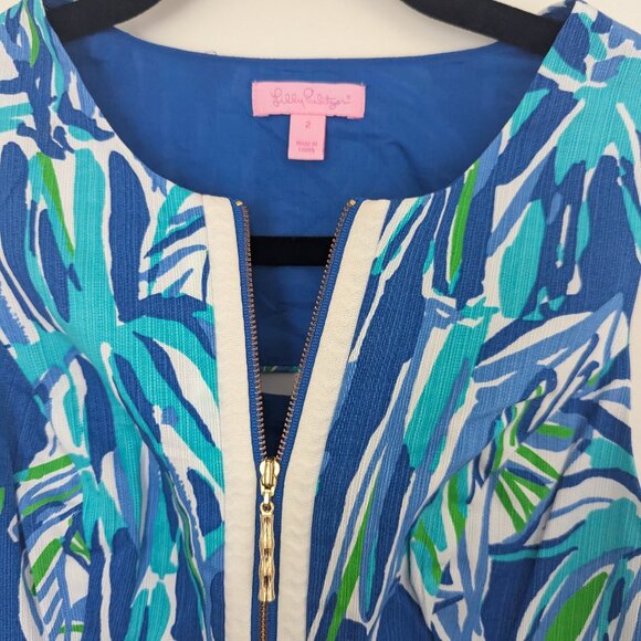 Lilly Pulitzer Penelope Shift Dress in 'Blue Crush Bamboo' - size 2 - Picture 4 of 6